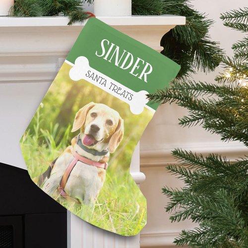Fun Dog Photo Personalized Small Christmas Stocking