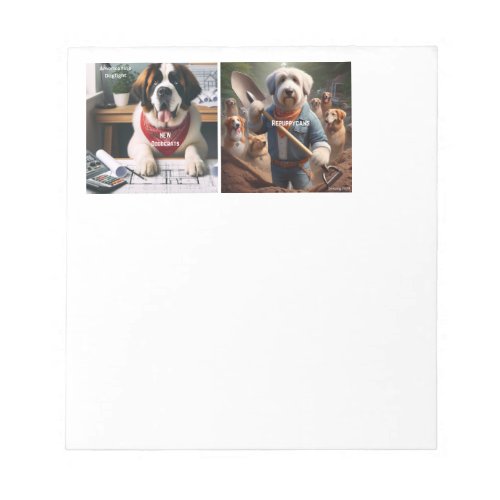 Fun dog politics notepad