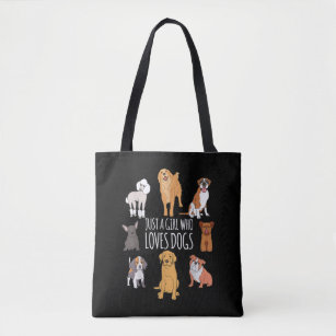 Fun Dog Puppy Lover Themed  Cute Just A Girl Who L Tote Bag