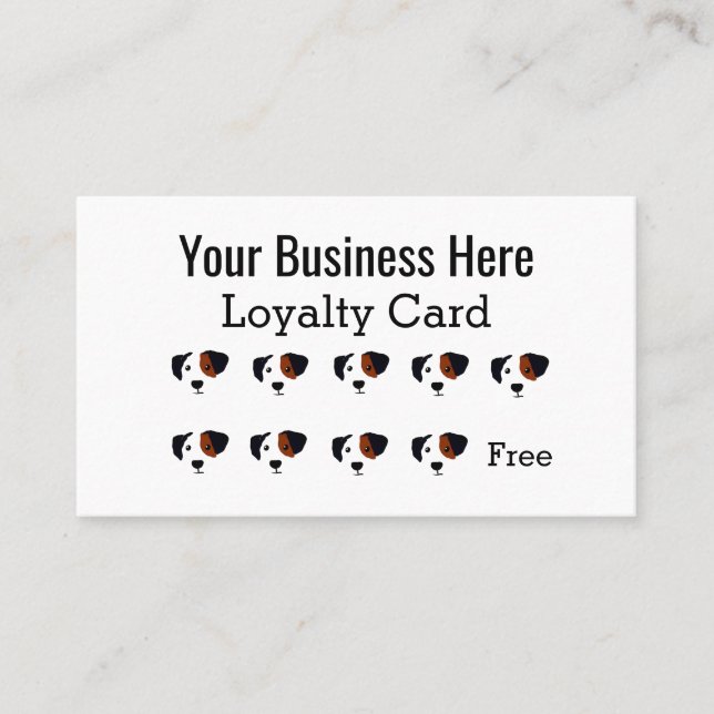 Fun Dog Walking Business Loyalty Card (Front)
