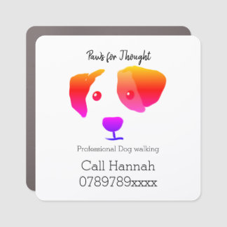 Fun Dog walking Dog Grooming Business Car Magnet