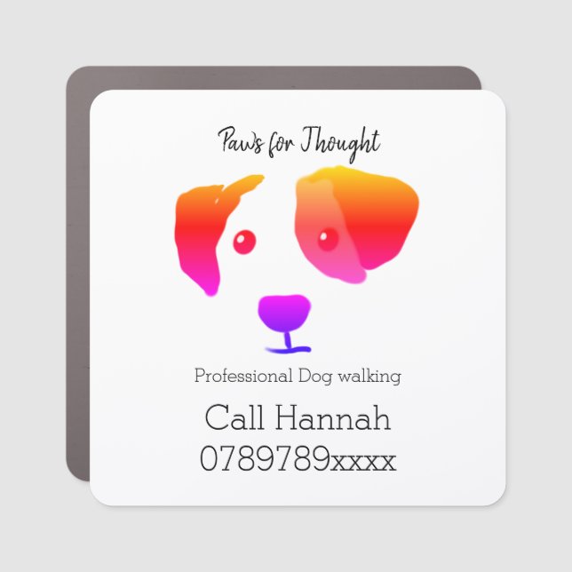Fun Dog walking Dog Grooming Business Car Magnet (Front)