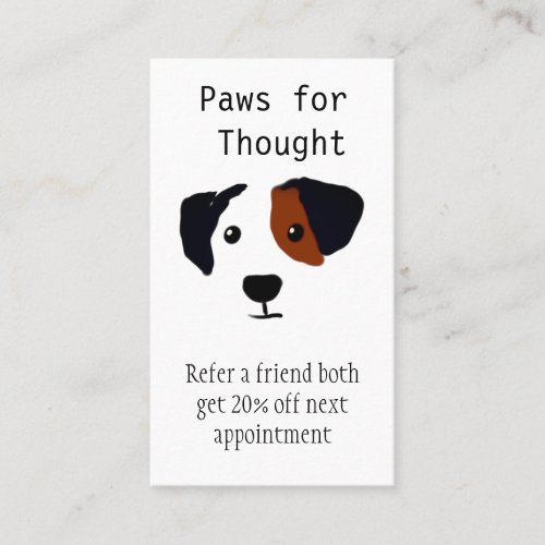 Fun Dog walking Dog Grooming Referral Business Card