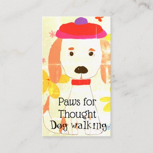 Fun Dog Walking Groomer Business Card