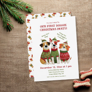 Fun Doggie Christmas Party Invitation