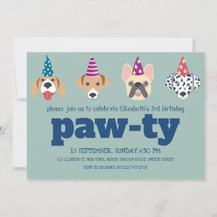 Fun Doggone Awesome Birthday Bash! kids Birthday Invitation