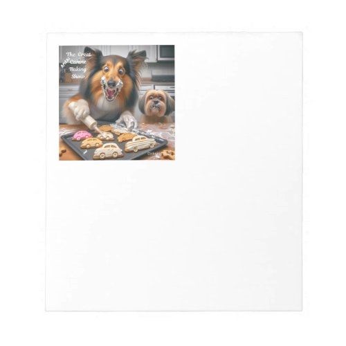 Fun dogs in kitchen notebook notepad