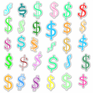 Fun Dollar Sign ($) Symbols Sticker