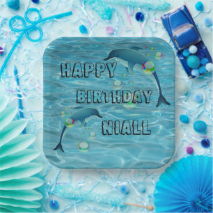 Fun Dolphin and Bubbles Paper Plates