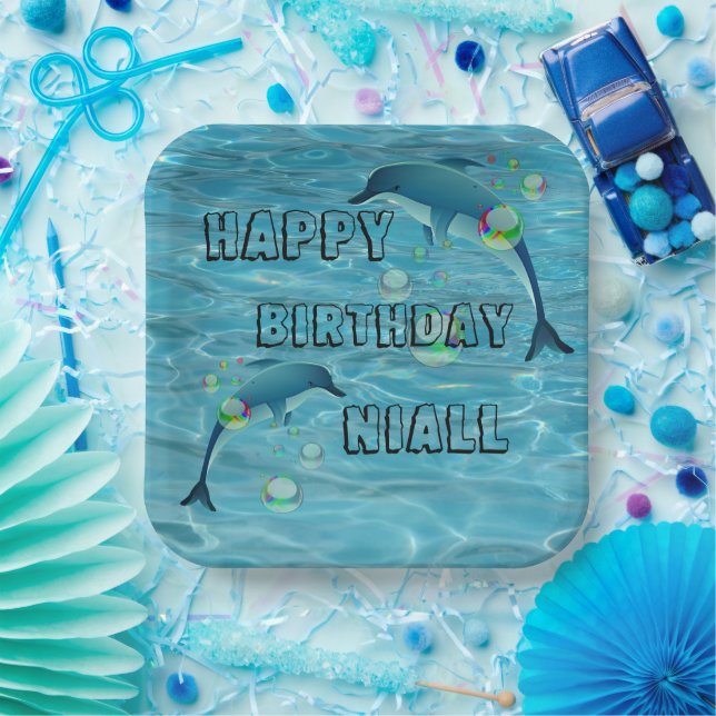 Fun Dolphin and Bubbles Paper Plates (Party)