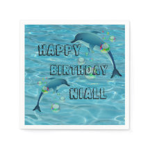 Fun Dolphin and Bubbles Personalized Birthday