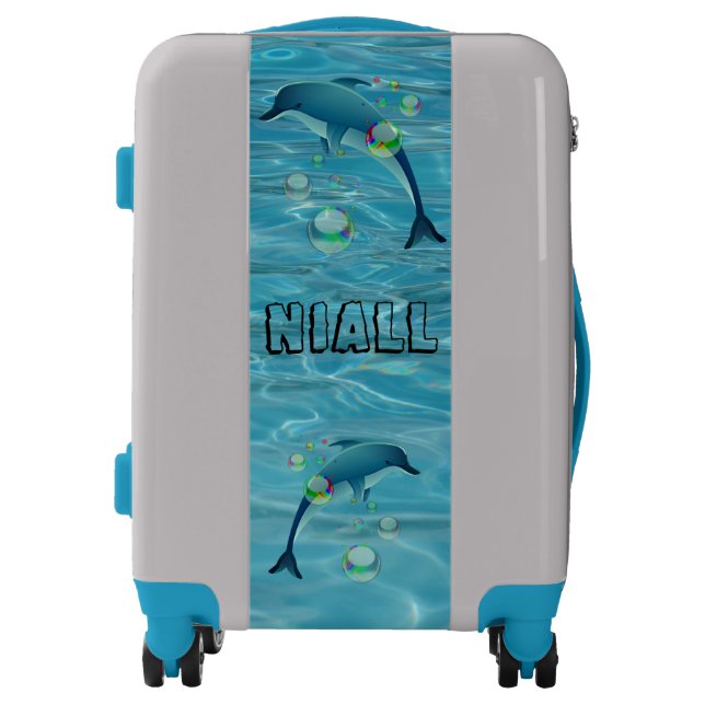 Fun Dolphins and Bubbles   Luggage (Front)