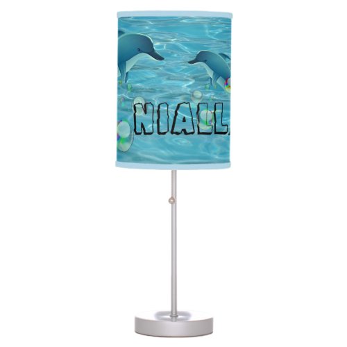 Fun Dolphins and Bubbles Table Lamp