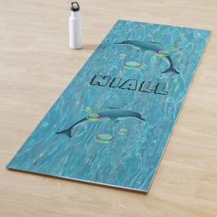 Fun Dolphins and Bubbles Yoga Mat