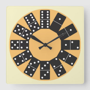 Fun Domino Square Wall Clock