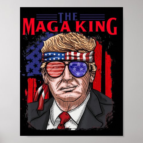 Fun Donald Trump Ultra Maga King th Of July USA Fl Poster