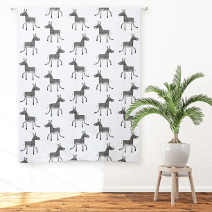 Fun Donkey Gray White Pattern Sheer Curtains