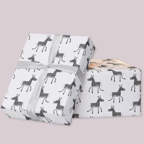 Fun Donkey Pattern Wrapping Paper