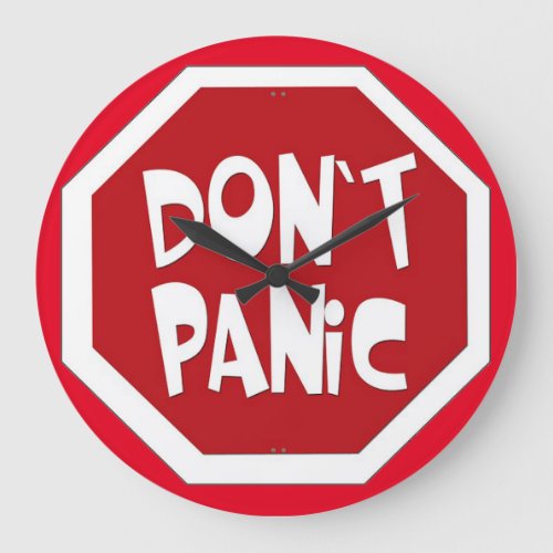 Fun Dont Panic Wall Clock Large Clock