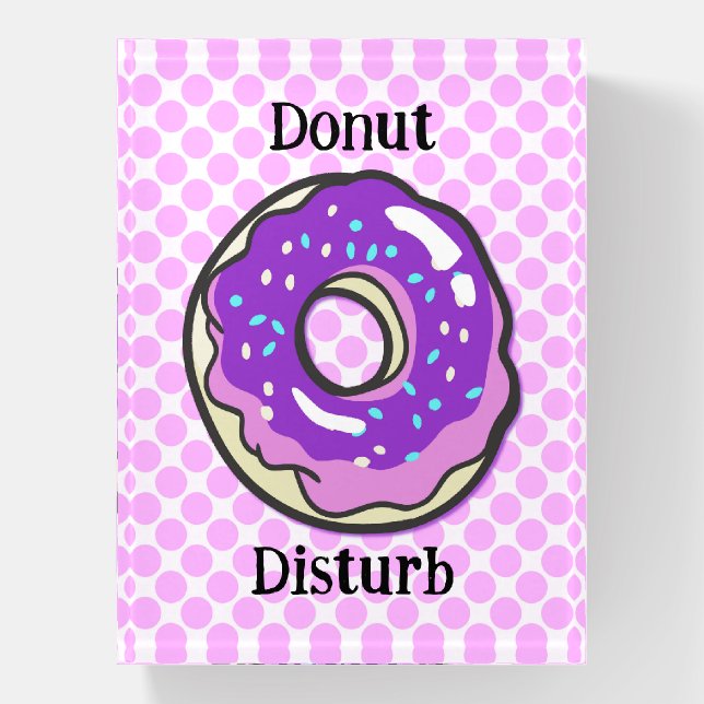 Fun Donut Baker Art Pun Glass Paperweight (Vertical)