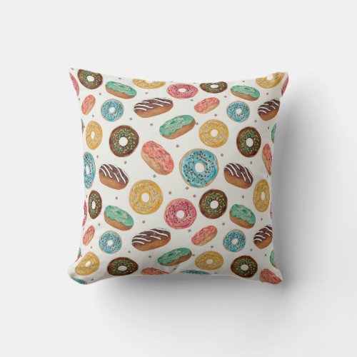 Fun Donut Print Pillow