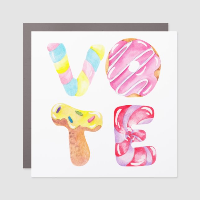 Fun Donuts and Candy Go Vote Car Magnet (Front)