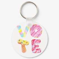 Fun Donuts and Candy  Go Vote Keychain