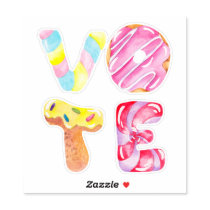 Fun Donuts and Candy Go Vote Sticker