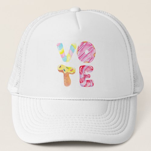 Fun Donuts and Candy Go Vote Trucker Hat