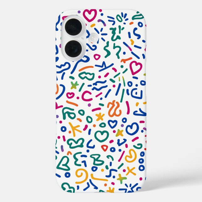 Fun doodle colorful vibrant shapes  Case-Mate iPhone case (Back)