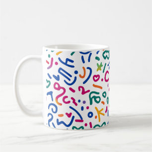 Fun doodle colorful vibrant shapes coffee mug