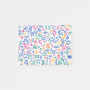 Fun doodle colorful vibrant shapes post-it notes