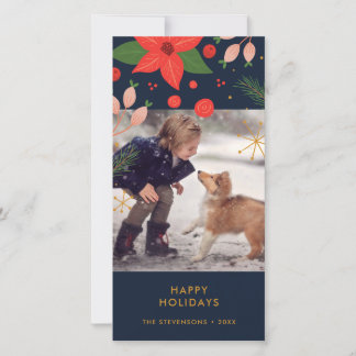 Fun Doodle Floral | Photo Holiday Card