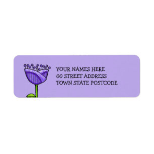 Fun Doodle Flowers purple orange Label