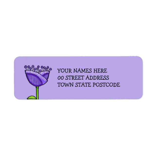 Fun Doodle Flowers purple orange Label (Front)