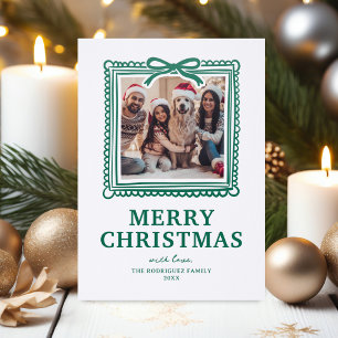Fun Doodle Frame Christmas Holiday Letterpress Photo Cards