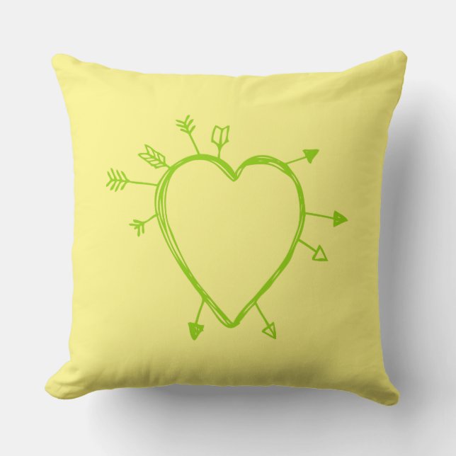 Fun Doodle Heart with Lots of Arrows Throw Pillow (Front)