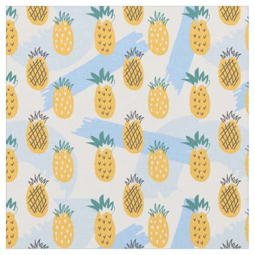 Fun Doodle Pineapple Pattern Fabric