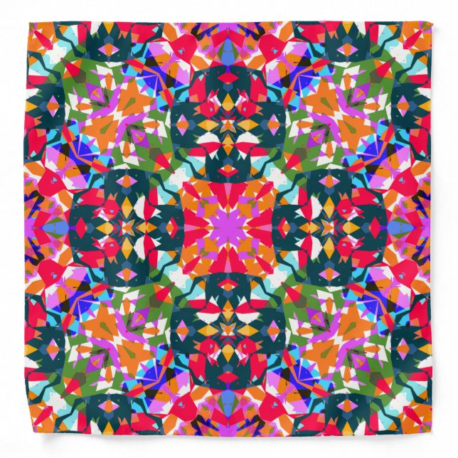 Fun Dopamine Dressing Positivity Pattern Colorful Bandana (Front)