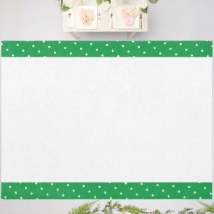 Fun Dotted Bright Green Edge Stripes On White Outdoor Rug