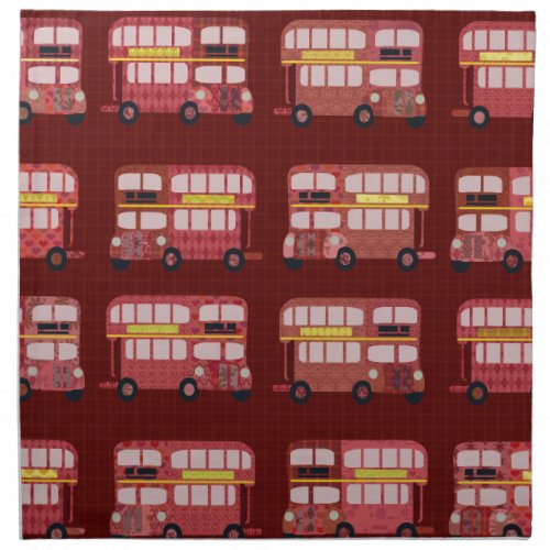Fun Double Decker Bus Pattern Cloth Napkin