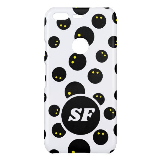 Fun double yellow dot squash ball pattern custom uncommon google pixel case (Back)