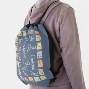 Fun Draw, Paint, Sketch Antique Studies Drawstring Bag