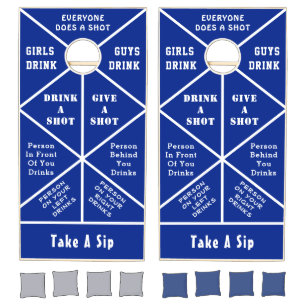 Fun Drinking Game Cornhole Set Royal Blue