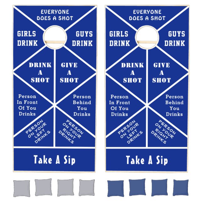 Fun Drinking Game Cornhole Set Royal Blue (Set)