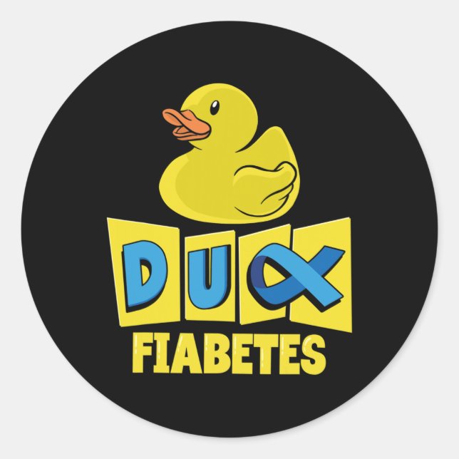 Fun Duck Diabetes Awareness  Classic Round Sticker (Front)