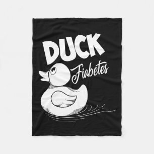 Fun Duck Fiabetes Cool Diabetes Awareness Support  Fleece Blanket