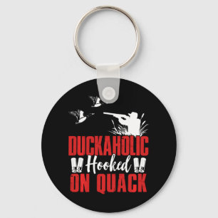 Fun Duckaholic Hunting Graphic for Men Duck Hunter Keychain