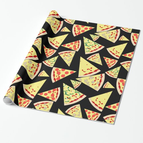 Fun Dynamic Random Pattern Pizza Lovers Wrapping Paper