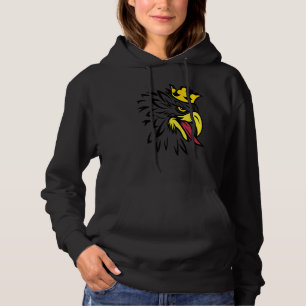 FUN EAGLE EAGLE BIRD WITH CROWN YELLOW EYES BOLD E HOODIE